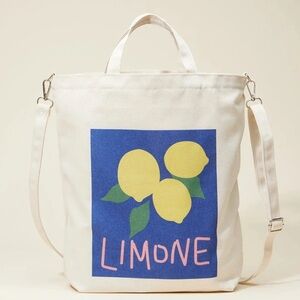 Stone & Stitch Limone White and Blue Tote Bag